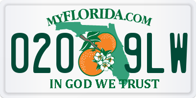 FL license plate 0209LW
