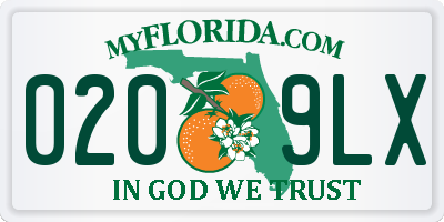 FL license plate 0209LX