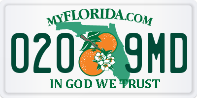 FL license plate 0209MD