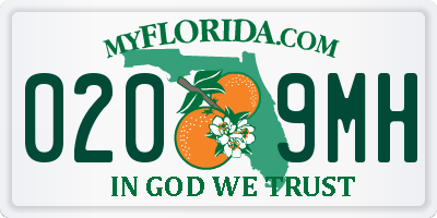 FL license plate 0209MH