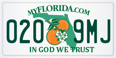 FL license plate 0209MJ