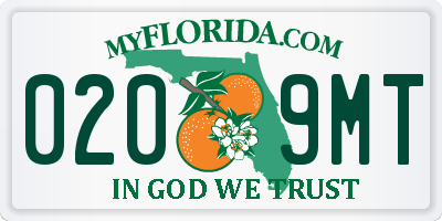 FL license plate 0209MT