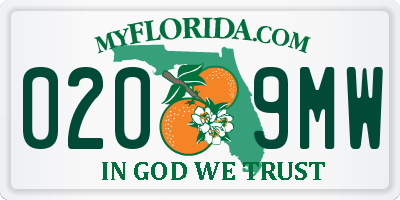FL license plate 0209MW