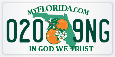 FL license plate 0209NG