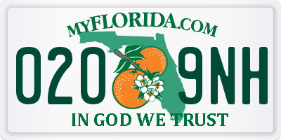 FL license plate 0209NH
