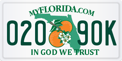 FL license plate 0209OK
