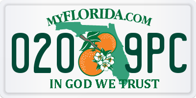 FL license plate 0209PC