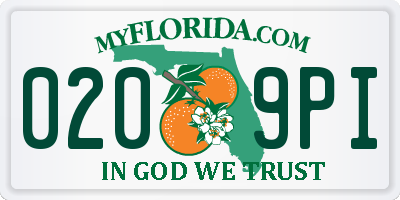FL license plate 0209PI