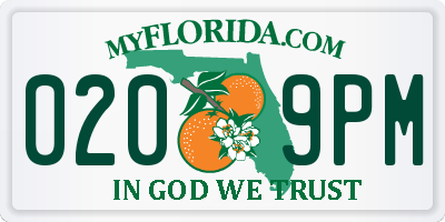 FL license plate 0209PM