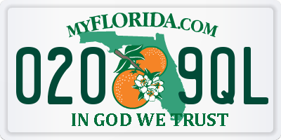FL license plate 0209QL