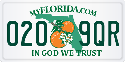 FL license plate 0209QR