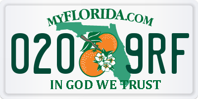 FL license plate 0209RF