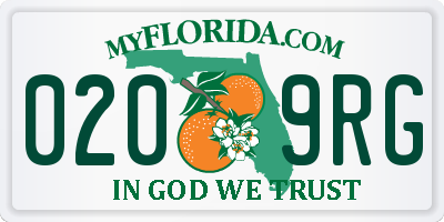 FL license plate 0209RG