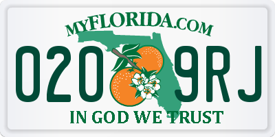 FL license plate 0209RJ
