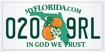 FL license plate 0209RL