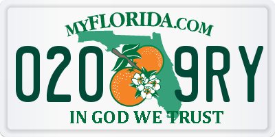 FL license plate 0209RY