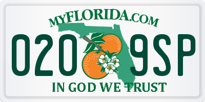 FL license plate 0209SP