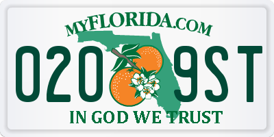 FL license plate 0209ST
