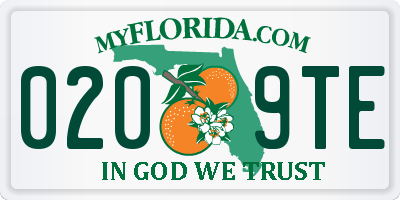 FL license plate 0209TE