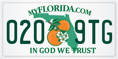 FL license plate 0209TG