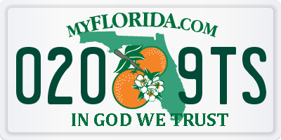 FL license plate 0209TS