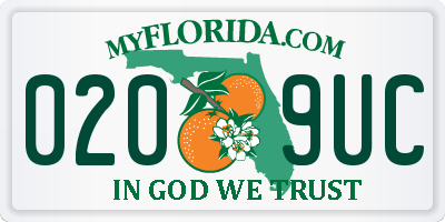 FL license plate 0209UC