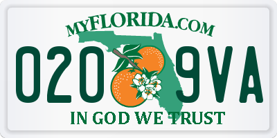 FL license plate 0209VA