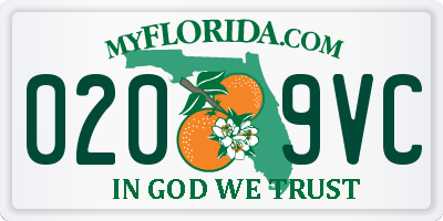 FL license plate 0209VC