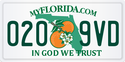 FL license plate 0209VD
