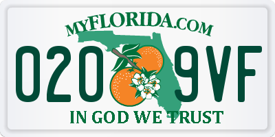 FL license plate 0209VF