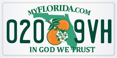 FL license plate 0209VH