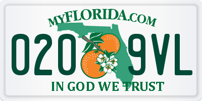 FL license plate 0209VL
