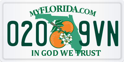 FL license plate 0209VN
