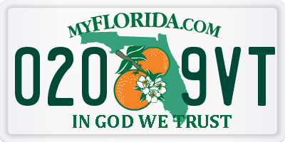 FL license plate 0209VT