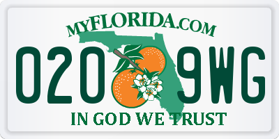 FL license plate 0209WG