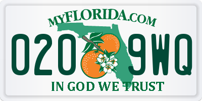 FL license plate 0209WQ
