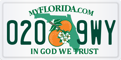 FL license plate 0209WY