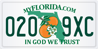 FL license plate 0209XC
