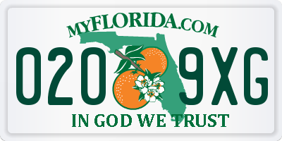FL license plate 0209XG