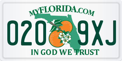 FL license plate 0209XJ