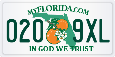 FL license plate 0209XL