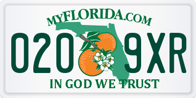 FL license plate 0209XR