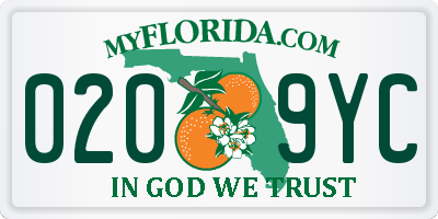 FL license plate 0209YC