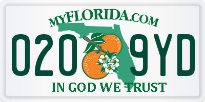 FL license plate 0209YD