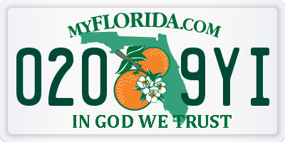 FL license plate 0209YI
