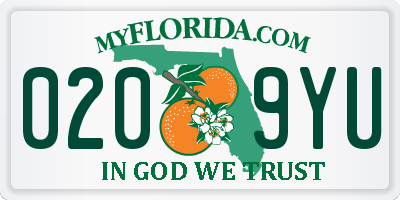 FL license plate 0209YU