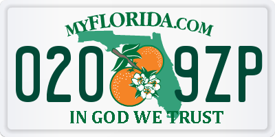 FL license plate 0209ZP