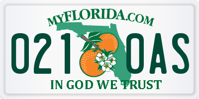 FL license plate 0210AS