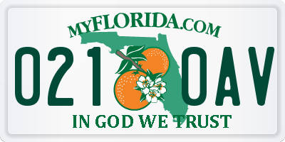 FL license plate 0210AV