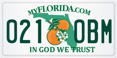 FL license plate 0210BM